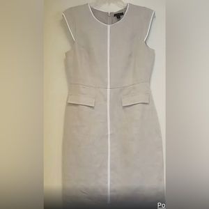 J Crew linen tan dress midi size 4